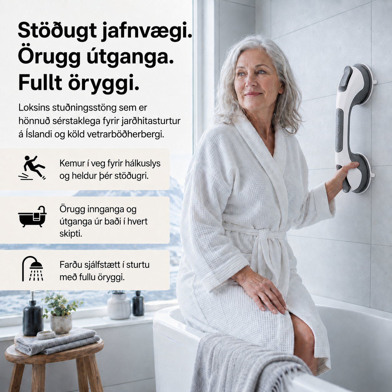 GRIV stuðningsstöng fyrir sturtu